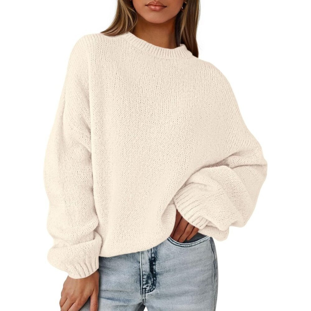 Women's Fall Oversized Sweaters Dressy Casual Long Sleeve Chunky Knit Winter Pul